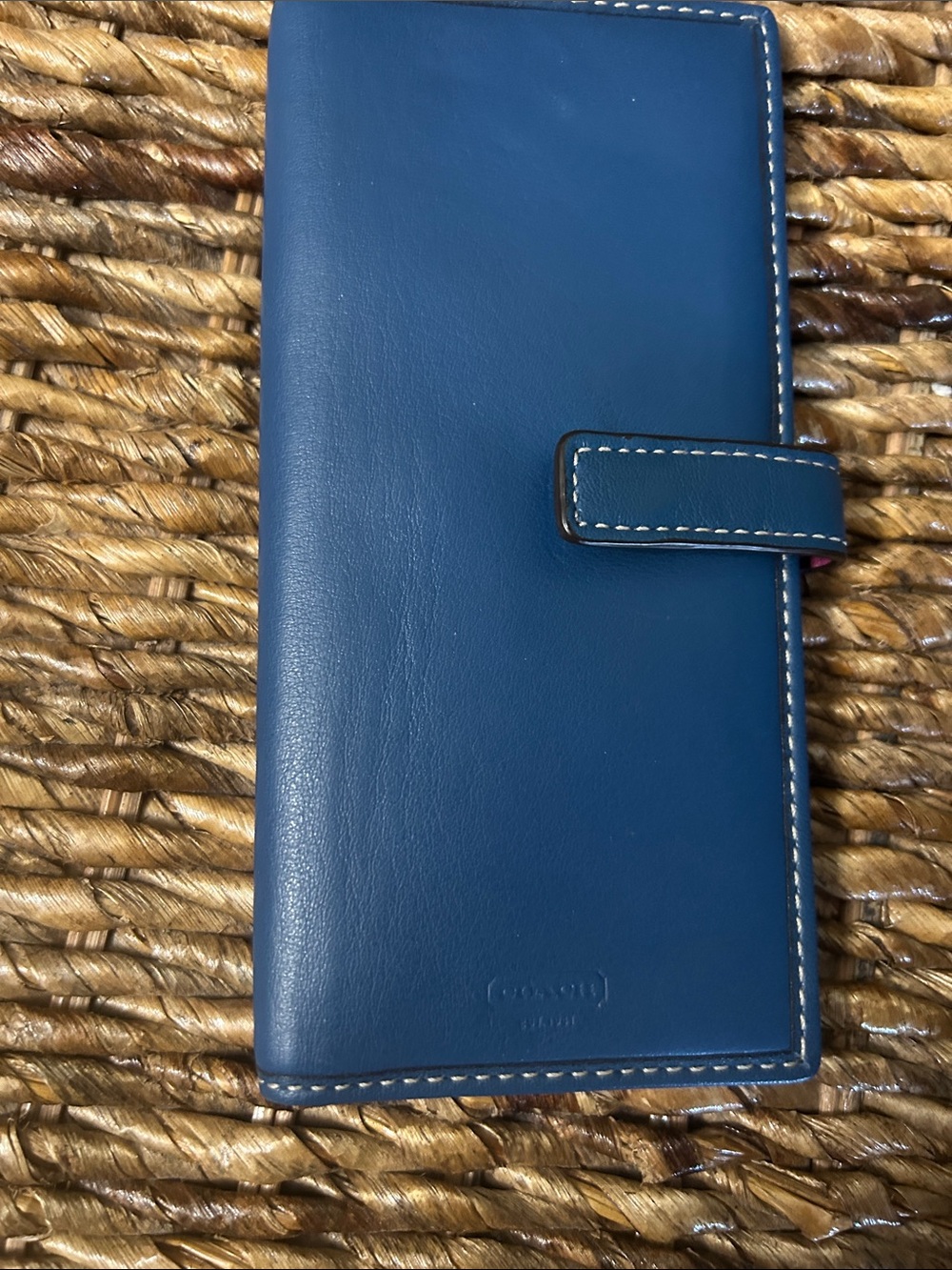 Coach Blue and pink Leather Card Wallet